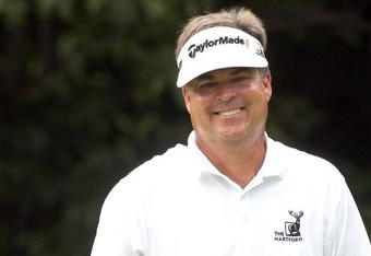 CROMWELL, CT - JUNE 25:  Kenny Perry smiles during round one of the 2009 Travelers Championship at TPC River Highlands on June 25, 2009 in Cromwell, Connecticut. (Photo by Jim Rogash/Getty Images)