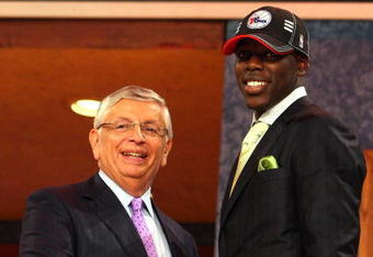 NEW YORK - JUNE 25:  NBA Commissioner David Stern poses for a photograph with the seventeenth overall draft pick by the Philadelphia 76ers,  Jrue Holiday during the 2009 NBA Draft at the Wamu Theatre at Madison Square Garden June 25, 2009 in New York City. NOTE TO USER: User expressly acknowledges and agrees that, by downloading and/or using this Photograph, User is consenting to the terms and conditions of the Getty Images License Agreement.  (Photo by Jim McIsaac/Getty Images)