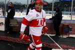 CHICAGO - JANUARY 01:  Chris Chelios #24 of the Detroit Red Wings walks off the ice after the Red Wings 6-4 win against the Chicago Blackhawks during the NHL Winter Classic at Wrigley Field on January 1, 2009 in Chicago, Illinois.  (Photo by Jonathan Daniel/Getty Images)