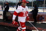 CHICAGO - JANUARY 01:  Chris Chelios #24 of the Detroit Red Wings walks off the ice after the Red Wings 6-4 win against the Chicago Blackhawks during the NHL Winter Classic at Wrigley Field on January 1, 2009 in Chicago, Illinois.  (Photo by Jonathan Daniel/Getty Images)