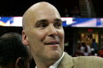 CLEVELAND - JUNE 02:  General Manager Danny Ferry of the Cleveland Cavaliers celebrates after the Cavs won 98-82 to win the Detroit Pistons in Game Six of the Eastern Conference Finals during the 2007 NBA Playoffs on June 2, 2007 at the Quicken Loans Arena in Cleveland, Ohio. NOTE TO USER: User expressly acknowledges and agrees that, by downloading and or using this photograph, User is consenting to the terms and conditions of the Getty Images License Agreement.  (Photo by Jonathan Daniel/Getty Images)