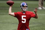 EAST RUTHERFORD, NJ - MAY 09:  Rhett Bomar #5 of the New York Giants works out at rookie camp on May 9, 2009 in East Rutherford, New Jersey.  (Photo by Jeff Zelevansky/Getty Images)
