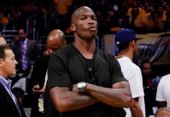 LOS ANGELES, CA - JUNE 4:  NFL player Chad Ochocinco attends game one of the NBA Finals between the Los Angeles Lakers and the Orlando Magic at Staples Center on June 4, 2009 in Los Angeles, California. (Photo by Noel Vasquez/Getty Images)