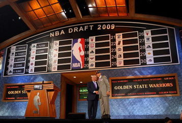 NEW YORK - JUNE 25:  NBA Commissioner David Stern poses for a photograph with the seventh overall draft pick by the Golden State Warriors,  Stephen Curry during the 2009 NBA Draft at the Wamu Theatre at Madison Square Garden June 25, 2009 in New York City. NOTE TO USER: User expressly acknowledges and agrees that, by downloading and/or using this Photograph, User is consenting to the terms and conditions of the Getty Images License Agreement.  (Photo by Jim McIsaac/Getty Images)