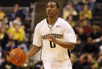 WINSTON-SALEM, NC - FEBRUARY 18:  Jeff Teague #0 of the Wake Forest Demon Deacons dribbles the ball upcourt during their game against the Georgia Tech Yellow Jackets at Lawrence Joel Coliseum on February 18, 2009 in Winston-Salem, North Carolina. The Demon Deacons defeated the Yellow Jackets 87-69. (Photo by Streeter Lecka/Getty Images)