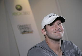 DALLAS - OCTOBER 23:  Dallas Cowboys quarterback Tony Romo looks on at Terence Newman's home October 23, 2007 in Dallas, Texas.  (Photo by Jensen Walker/Getty Images for Guitar Hero)