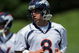 ENGLEWOOD, CO - JUNE 12:  Quarterback Kyle Orton #8 of the Denver Broncos warms up during minicamp practice at the Broncos Dove Valley training facility on June 12, 2009 in Englewood, Colorado.  (Photo by Doug Pensinger/Getty Images)