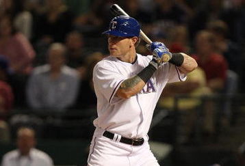 ARLINGTON, TX - APRIL 15:  Centerfielder Josh Hamilton of the the Texas Rangers at bat on April 15, 2009 at Rangers Ballpark in Arlington, Texas.  (Photo by Ronald Martinez/Getty Images)