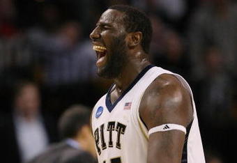 BOSTON - MARCH 28:  DeJuan Blair #45 of the Pittsburgh Panthers shouts during their game against the Villanova Wildcats during the NCAA Men's Basketball Tournament East Regionals at TD Banknorth Garden on March 28, 2009 in Boston, Massachusetts.  (Photo by Elsa/Getty Images)