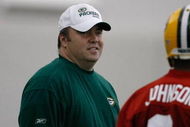 GREEN BAY, WI - MAY 1: Head coach Mike McCarthy talks with quarterback Brian Johnson #8 in practice drills during Green Bay Packers Minicamp at Don Hutson Center on May 1, 2009 in Green Bay, Wisconsin. (Photo by Scott Boehm/Getty Images)