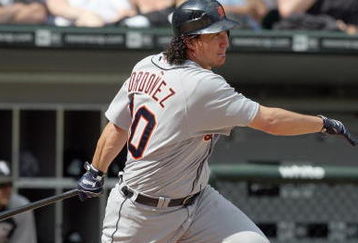 CHICAGO - JUNE 08:  Magglio Ordonez #30 of the Detroit Tigers swings at the pitch against the Chicago White Sox on June 8, 2009 at U.S. Cellular Field in Chicago, Illinois. (Photo by Jonathan Daniel/Getty Images) 