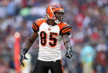 HOUSTON - OCTOBER 26:  Wide receiver Chad Johnson #85 of the Cincinnati Bengals sets on the line of scrimmage against the Houston Texans on October 26, 2008 at Reliant Stadium in Houston, Texas.  (Photo by Stephen Dunn/Getty Images)