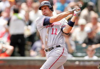 SAN FRANCISCO - MAY 13:  Ryan Zimmerman #11 of the Washington Nationals bats against the San Francisco Giants at AT&T Park on May 13, 2009 in San Francisco, California.  (Photo by Ezra Shaw/Getty Images)