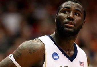 DAYTON, OH - MARCH 22:  DeJuan Blair #45 of the Pittsburgh Panthers looks on against the Oklahoma State Cowboys during the second round of the NCAA Division I Men's Basketball Tournament at the University of Dayton Arena on March 22, 2009 in Dayton, Ohio.  (Photo by Andy Lyons/Getty Images)