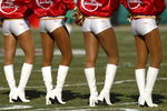 KANSAS CITY - DECEMBER 2:  The cheerleaders of the Kansas City Cheifs entertain the crowd during the NFL game against the San Diego Chargers at Arrowhead Stadium on December 2, 2007 in Kansas City, Missouri. (Photo by Jamie Squire/Getty Images)