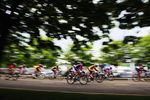 MILTON KEYNES, ENGLAND - MAY 21:  The peloton makes its way around Milton Keynes during Round One of the 2009 Tour Series on May 21, 2009 in Milton Keynes, England.  (Photo by Bryn Lennon/Getty Images)