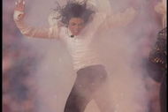 31 Jan 1993: Singer Michael Jackson performs during halftime at Super Bowl XXVII between the Dallas Cowboys and the Buffalo Bills at the Rose Bowl in Pasadena, California. The Cowboys won the game, 52-17.