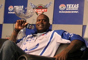 FORT WORTH, TX - JUNE 06:  NBA All-Star Shaquille O'Neal speaks at a press conference prior to the IRL IndyCar Series Bombardier Learjet 550k on June 6, 2009 at Texas Motor Speedway in Fort Worth, Texas.  (Photo by Tom Pennington/Getty Images)