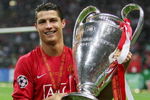 MOSCOW - MAY 21:  Cristiano Ronaldo of Manchester United poses with the trophy following his team's victory during the UEFA Champions League Final match between Manchester United and Chelsea at the Luzhniki Stadium on May 21, 2008 in Moscow, Russia.  (Photo by Alex Livesey/Getty Images)