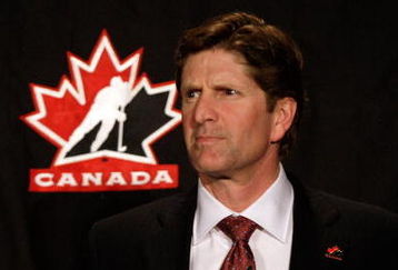 MONTREAL, QC - JUNE 25:  Team Canada Men's Olympic hockey head coach Mike Babcock looks on during a press conference to announce Team Canada's 2010 Winter Olympic Men's Hockey coaching staff June 25, 2009 at the Hilton Bonaventure hotel in Montreal, Canada.  (Photo by Jamie Squire/Getty Images)