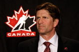MONTREAL, QC - JUNE 25:  Team Canada Men's Olympic hockey head coach Mike Babcock looks on during a press conference to announce Team Canada's 2010 Winter Olympic Men's Hockey coaching staff June 25, 2009 at the Hilton Bonaventure hotel in Montreal, Canada.  (Photo by Jamie Squire/Getty Images)