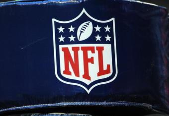 HOUSTON - NOVEMBER 09:  The NFL shield logo on the goal post during play between the Baltimore Ravens and the Houston Texans at Reliant Stadium on November 9, 2008 in Houston, Texas.  (Photo by Ronald Martinez/Getty Images)