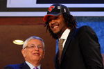 NEW YORK - JUNE 25:  NBA Commissioner David Stern poses for a photograph with the eighth overall draft pick by the New York Knicks,  Jordan Hill during the 2009 NBA Draft at the Wamu Theatre at Madison Square Garden June 25, 2009 in New York City. NOTE TO USER: User expressly acknowledges and agrees that, by downloading and/or using this Photograph, User is consenting to the terms and conditions of the Getty Images License Agreement.  (Photo by Jim McIsaac/Getty Images)