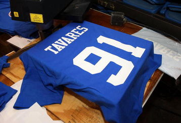 UNIONDALE, NY - JUNE 26:  Draft shirts with John Tavares number 91 are printed during the Islanders Draft Party after Tavares is picked number one overall in the 2009 NHL Entry Draft by the New York Islander on June 26, 2009 at Nassau Coliseum in Uniondale, New York.  (Photo by Mike Stobe/Getty Images)