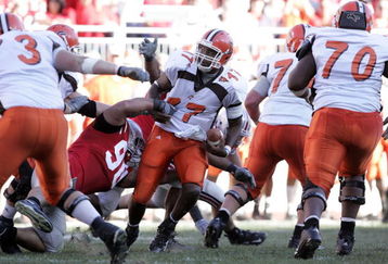 COLUMBUS, OH - OCTOBER 7:  Bowling Green Falcons quarterback Anthony Turner #17 is sacked by Quinn Pitcock #90 of the Ohio State Buckeyes during the second quarter on October 7, 2006 at Ohio Stadium in Columbus, Ohio.  Ohio State defeated Bowling Green 35-7.  (Photo by David Maxwell/Getty Images)