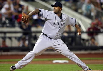 NEW YORK - JUNE 26:  CC Sabathia #52 of the New York Yankees pitches against the New York Mets on June 26, 2009 at Citi Field in the Flushing neighborhood of the Queens borough of New York City.  (Photo by Jim McIsaac/Getty Images)