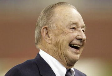 DETROIT - DECEMBER 7:  Detroit Lions Owner William Clay Ford Sr. of the Detroit Lions looks on from the field on December 7, 2003 at Ford Field in Detroit, Michigan.  The Chargers won the game, 14-7. (Photo by Tom Pidgeon/Getty Images)