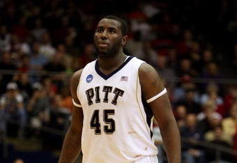 DAYTON, OH - MARCH 22:  DeJuan Blair #45 of the Pittsburgh Panthers looks on against the Oklahoma State Cowboys during the second round of the NCAA Division I Men's Basketball Tournament at the University of Dayton Arena on March 22, 2009 in Dayton, Ohio.  (Photo by Andy Lyons/Getty Images)