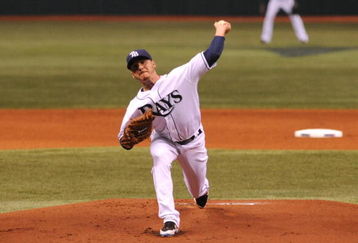 ST. PETERSBURG, FL - APRIL 13: Pitcher Scott Kazmir #19 of the Tampa Bay Rays starts against the New York Yankees on April 13, 2009 at Tropicana Field  in St. Petersburg, Florida.  (Photo by Al Messerschmidt/Getty Images) 