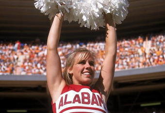 24 Oct 1998:  A close up of a Alabama Crimson Tide Cheerleader as she smiles during the game against the Tennessee Volunteers at the Neyland Stadium in Knoxville, Tennessee. The Volunteers defeated the Crimson Tide 35-18. Mandatory Credit: Scott Halleran/Allsport