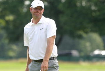 CROMWELL, CT - JUNE 25:  Lucas Glover reacts during round one of the 2009 Travelers Championship at TPC River Highlands on June 25, 2009 in Cromwell, Connecticut. (Photo by Jim Rogash/Getty Images)