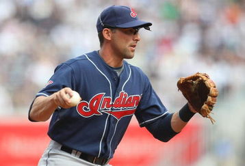 NEW YORK - APRIL 18:  Mark DeRosa #7  of the Cleveland Indians in the field against the New York Yankees at Yankee Stadium on April 18, 2009 in the Bronx borough of New York City.  (Photo by Nick Laham/Getty Images)