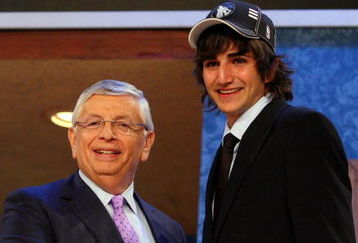 NEW YORK - JUNE 25:  NBA Commissioner David Stern poses for a photograph with the fifth overall draft pick by the Minnesota Timberwolves,  Ricky Rubio during the 2009 NBA Draft at the Wamu Theatre at Madison Square Garden June 25, 2009 in New York City. NOTE TO USER: User expressly acknowledges and agrees that, by downloading and/or using this Photograph, User is consenting to the terms and conditions of the Getty Images License Agreement.  (Photo by Jim McIsaac/Getty Images)