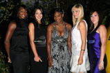 LONDON - JUNE 19:  (L-R) Tennis players Venus Williams, Ana Ivanovic, Serena Williams, Maria Sharapova and Jelena Jankovic attend the Sony Ericsson WTA Tour pre-Wimbledon Player Party at Kensington Roof Gardens June 19, 2008 in London, England.  (Photo by Tim Whitby/Getty Images)