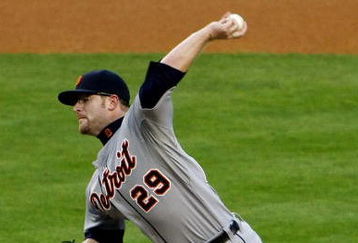 NEW YORK - MAY 01: Nate Robertson #29 of the Detroit Tigers pitches against the New York Yankees on May 1, 2008 at Yankee Stadium in the Bronx borough of New York City.  (Photo by Chris McGrath/Getty Images)