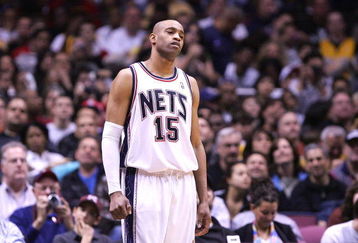 EAST RUTHERFORD, NJ - MARCH 27:  Vince Carter #15 of the New Jersey Nets watches on against the Los Angeles Lakers during their game on March 27, 2009 at the Izod Center in East Rutherford, New Jersey. NOTE TO USER: User expressly acknowledges and agrees that, by downloading and/or using this Photograph, User is consenting to the terms and conditions of the Getty Images License Agreement.  (Photo by Chris McGrath/Getty Images)