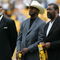 PITTSBURGH - SEPTEMBER 07:  Former members of the Pittsburgh Steelers, L.C. Greenwood (L), Mel Blount, and 'Mean' Joe Greene (R) before a game against the Houston Texans on September 7, 2008 at Heinz Field in Pittsburgh, Pennsylvania.  (Photo by Ronald Martinez/Getty Images)