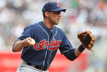 NEW YORK - APRIL 18:  Mark DeRosa #7  of the Cleveland Indians in the field against the New York Yankees at Yankee Stadium on April 18, 2009 in the Bronx borough of New York City.  (Photo by Nick Laham/Getty Images)