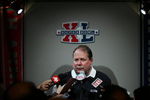 DETROIT - FEBRUARY 05:  Head coach Mike Holmgren of the Seattle Seahawks is interviewed after being defeated by the Pittsburgh Steelers in Super Bowl XL at Ford Field on February 5, 2006 in Detroit, Michigan. The Steelers defeated the Seahawks 21-10.  (Photo by Harry How/Getty Images)