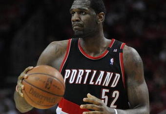 HOUSTON - APRIL 24:  Center Greg Oden #52 of the Portland Trail Blazers during play against the Houston Rockets in Game Three of the Western Conference Quarterfinals during the 2009 NBA Playoffs at Toyota Center on April 24, 2009 in Houston, Texas. NOTE TO USER: User expressly acknowledges and agrees that, by downloading and or using this photograph, User is consenting to the terms and conditions of the Getty Images License Agreement.  (Photo by Ronald Martinez/Getty Images)