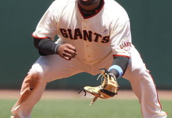 SAN FRANCISCO - JUNE 21:  Pablo Sandoval #48 of the San Francisco Giants waits in the filed against the Texas Rangers during a Major League Baseball game on June 21, 2009 at AT&T Park in San Francisco, California.  (Photo by Jed Jacobsohn/Getty Images)