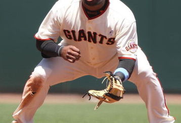 SAN FRANCISCO - JUNE 21:  Pablo Sandoval #48 of the San Francisco Giants waits in the filed against the Texas Rangers during a Major League Baseball game on June 21, 2009 at AT&T Park in San Francisco, California.  (Photo by Jed Jacobsohn/Getty Images)