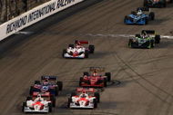 RICHMOND, VA - JUNE 27: Dario Franchitti drives the #10 Target Chip Ganassi Racing Dallara Honda off the start line during the IRL Indycar Series SunTrust Indy Challenge on June 27, 2009 at the Richmond International Speedway in Richmond, Virginia. (Photo by Chris McGrath/Getty Images)