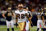 ST. LOUIS, MO - DECEMBER 21:  Nate Clements #22 of the San Francisco 49ers reacts during the game against the St. Louis Rams at the Edward Jones Dome on December 21, 2008 in St. Louis, Missouri. The 49ers won 17-16. (Photo by Dilip Vishwanat/Getty Images) 