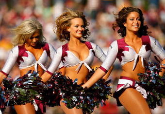 SYDNEY, AUSTRALIA - MAY 17:  Cheerleaders entertain the crowd during the round 10 NRL match between the Manly Warringah Sea Eagles and the Parramatta Eels at Brookvale Oval on May 17, 2009 in Sydney, Australia.  (Photo by Cameron Spencer/Getty Images)