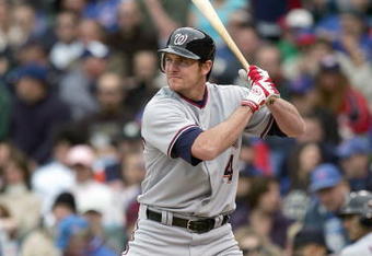 CHICAGO - MAY 5:  Ryan Langerhans  #4 of the Washington Nationals stands ready at bat against the Chicago Cubs on May 5, 2007 at Wrigley Field in Chicago, Illinois. The Cubs defeated the Nationals 5-3. (Photo by Jonathan Daniel/Getty Images) 
